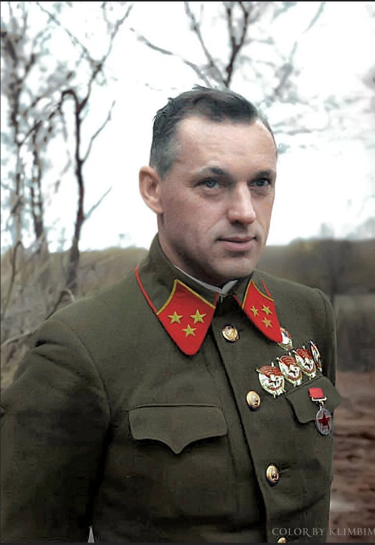 Adam Tooze on Twitter: "Konstantin Rokossovsky: survivor of Stalin's  purges, commanded defense of approaches to Moscow in 1941, at Stalingrad  42, Kursk 43 and mastermind of destruction of Army Group Center in