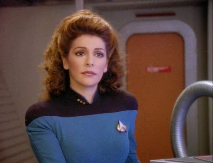 A Brief History of Deanna Troi's Cleavage - The Geek Twins